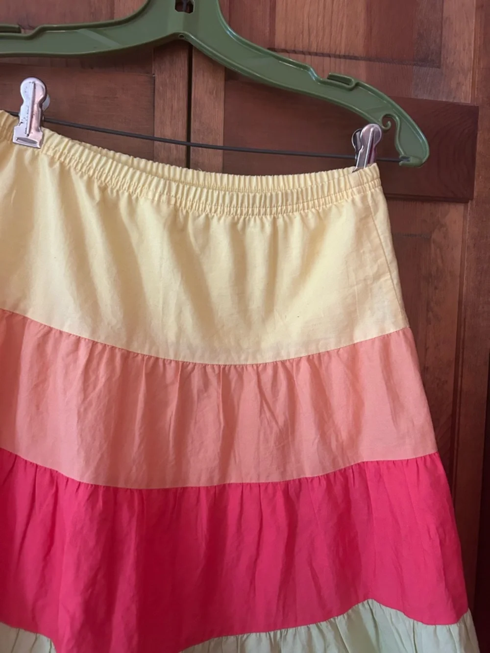 Gymboree Girl’s Sz 12 100% Cotton Yellow, Orange, and Green Tiered Skirt